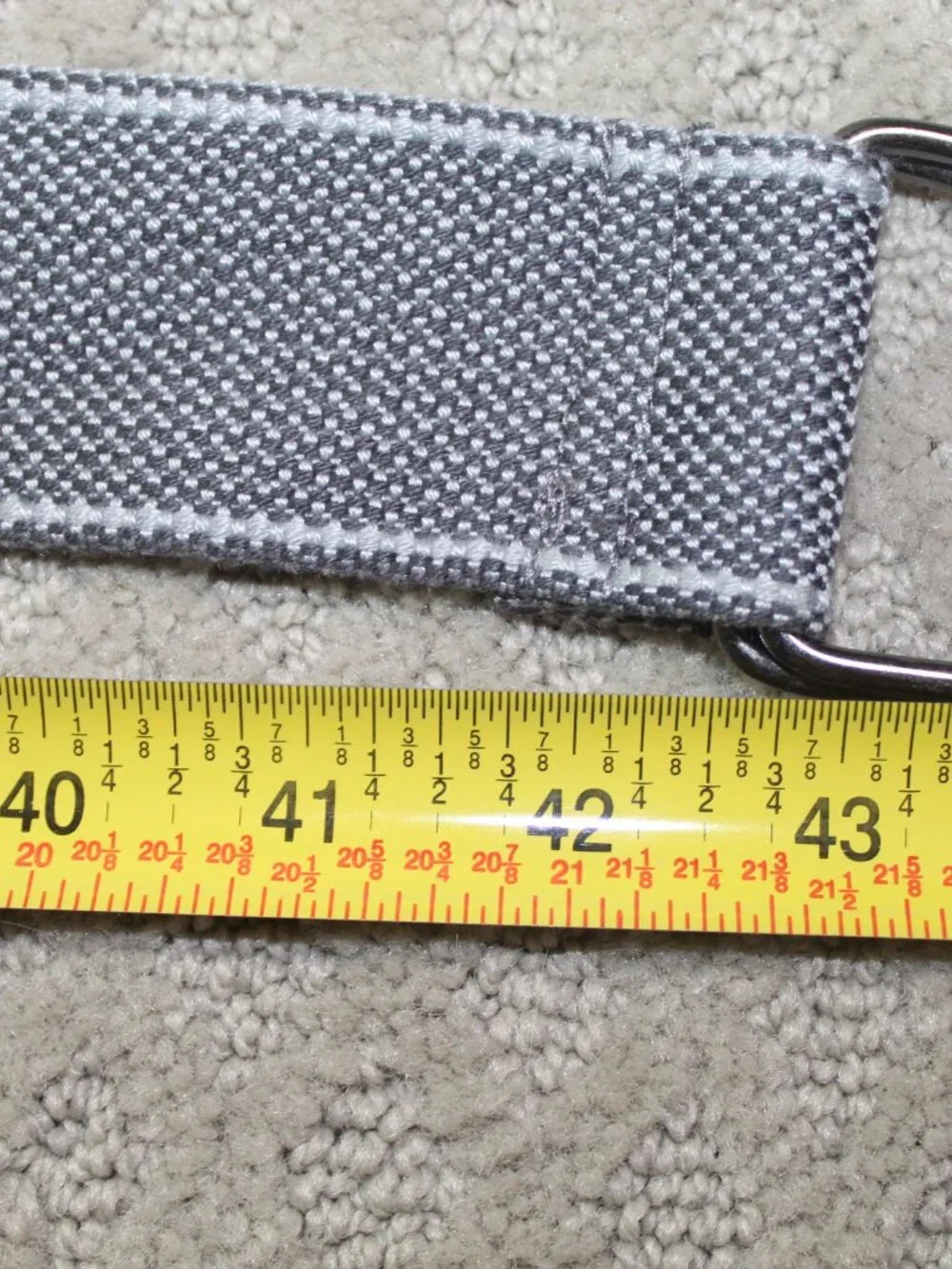 Grey Canvas Size S - XL Adjustable Casual D-Ring Belt